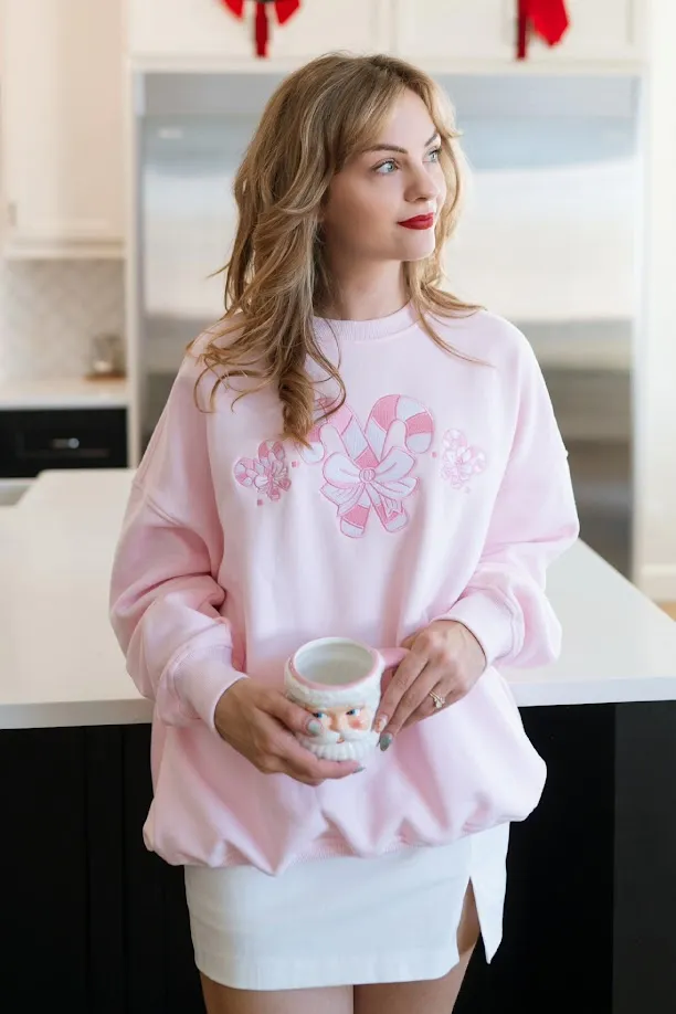 Pink Candy Cane Sweatshirt