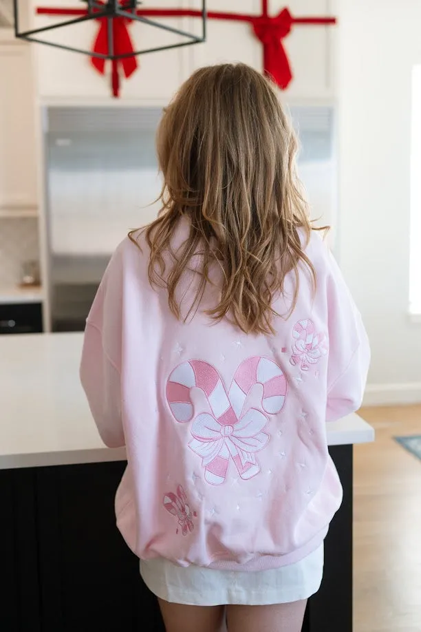 Pink Candy Cane Sweatshirt