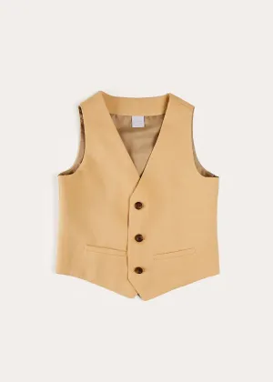 Plain Light Linen Vest in Beige (4-10yrs)