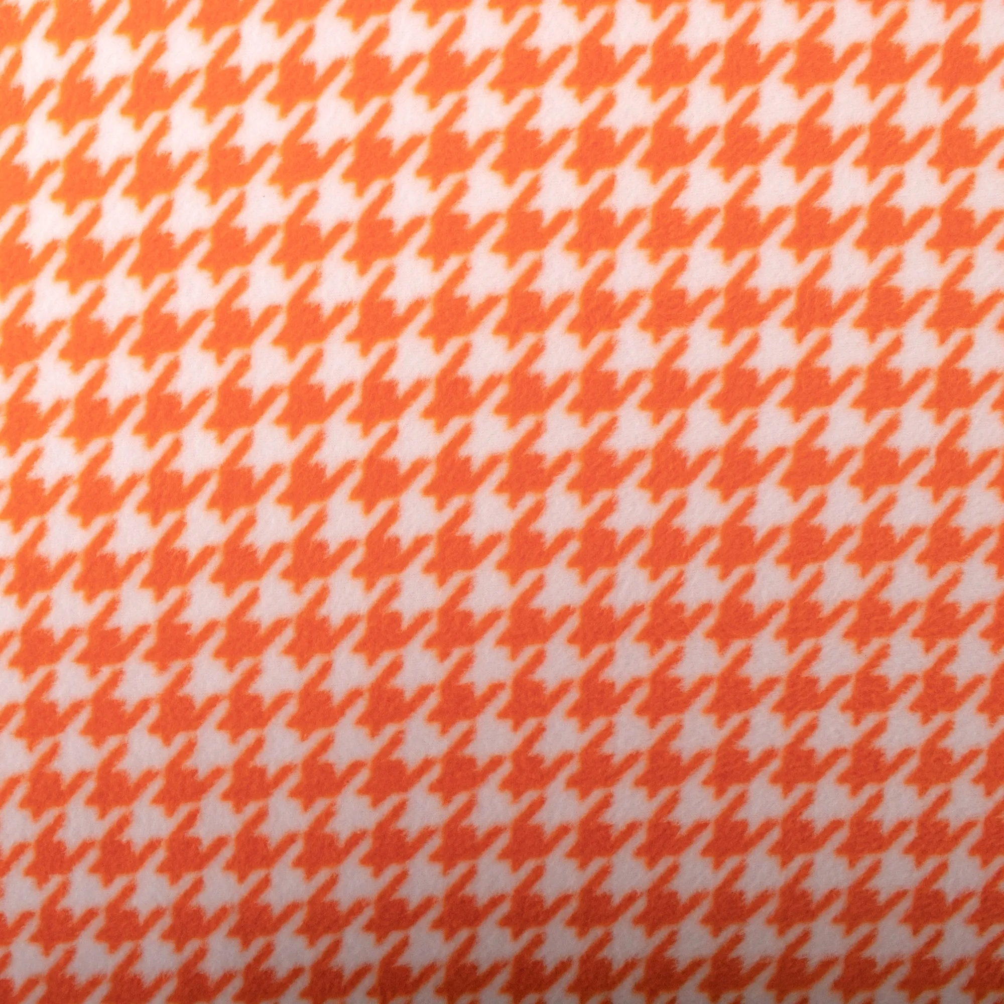 Printed Fleece - OUTBACK - Houndstooth - Orange