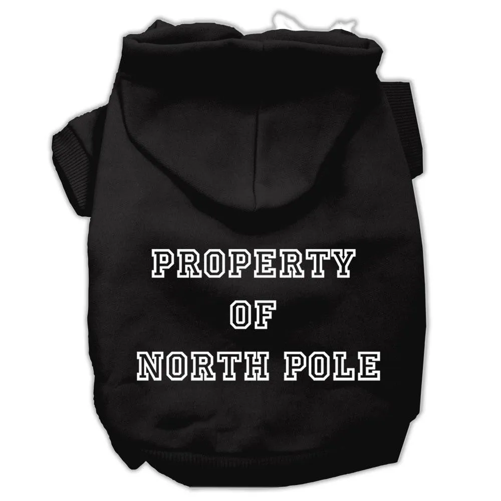 Property Of North Pole Screen Print Pet Hoodies Black Size Xxxl (20)