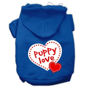 Puppy Love Screen Print Pet Hoodies Blue Size XS (8)