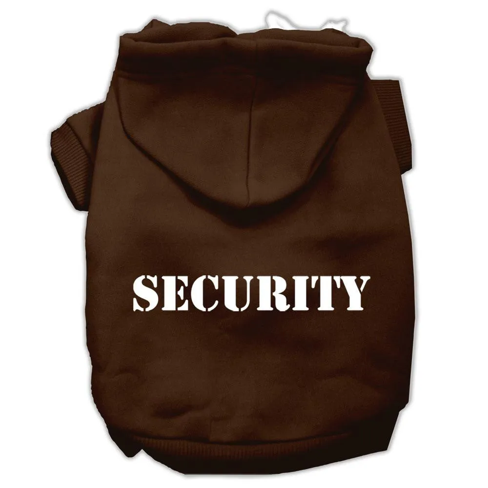 Security Screen Print Pet Hoodies Brown Size Med (12)