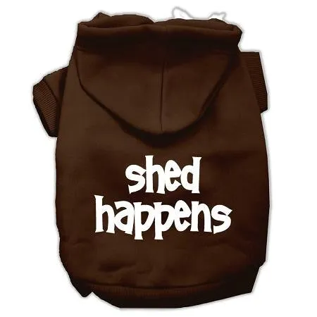 Shed Happens Screen Print Pet Hoodies Brown Size Lg (14)