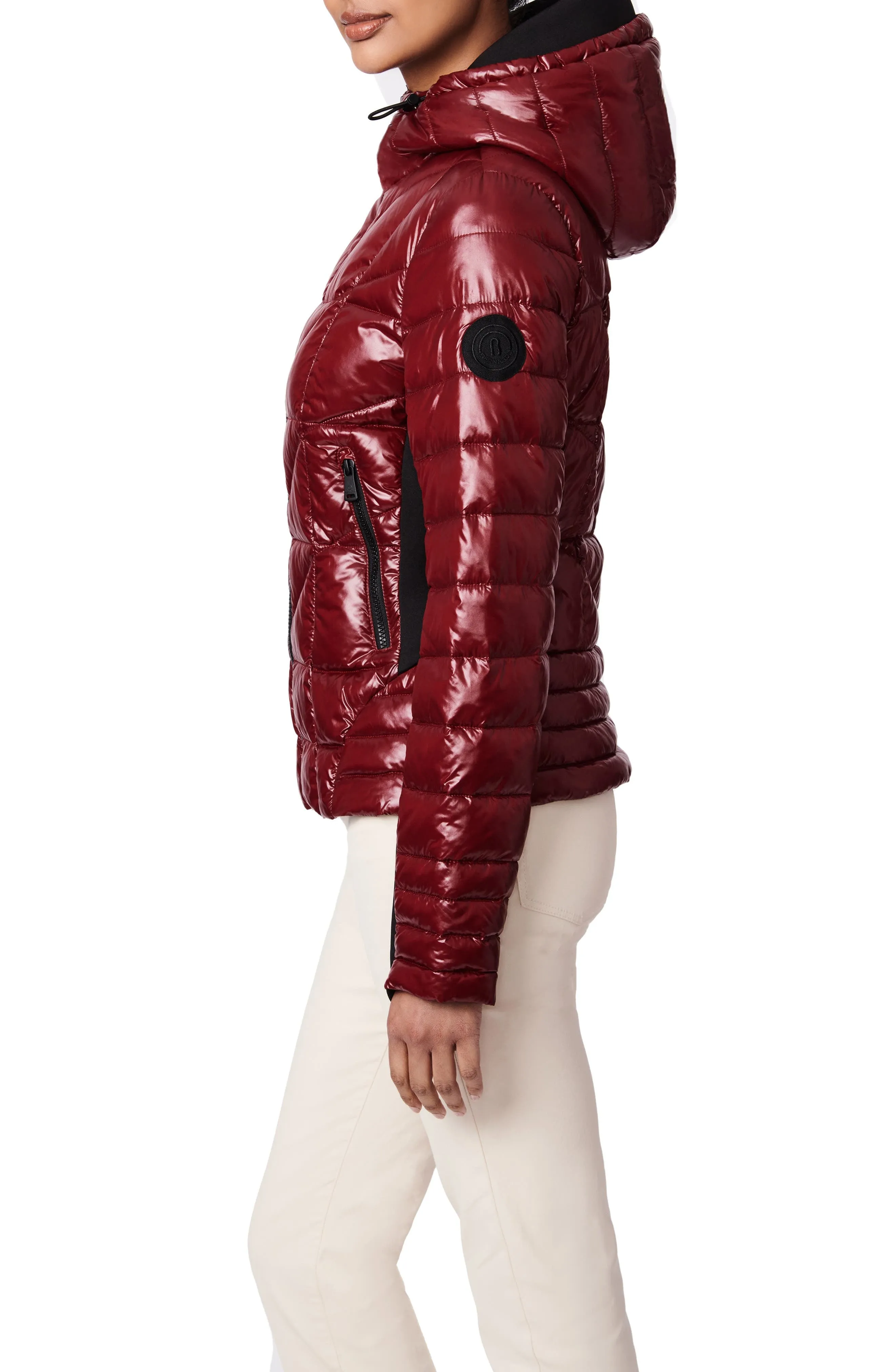 Shiny Neoprene Water Resistant Puffer Jacket