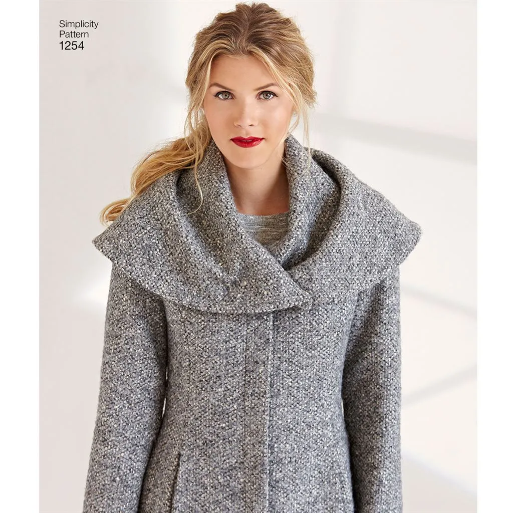 Simplicity Pattern 1254 Women's Leanne Marshall Easy Lined Coat or Jacket