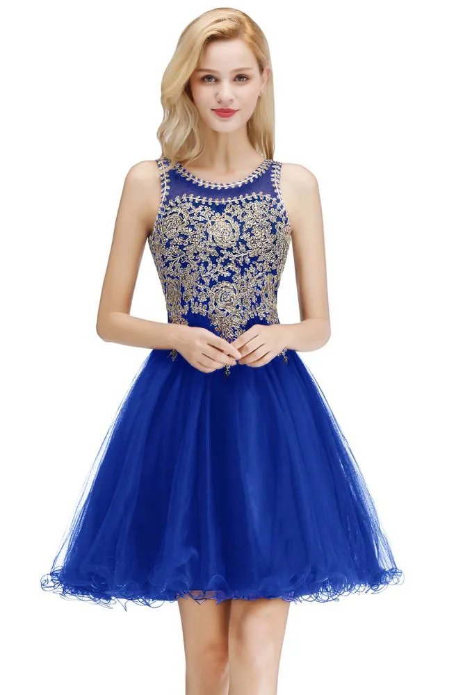 Sleeveless Aline Cocktail Party Dress Sparkly Beads Homecoming Dress