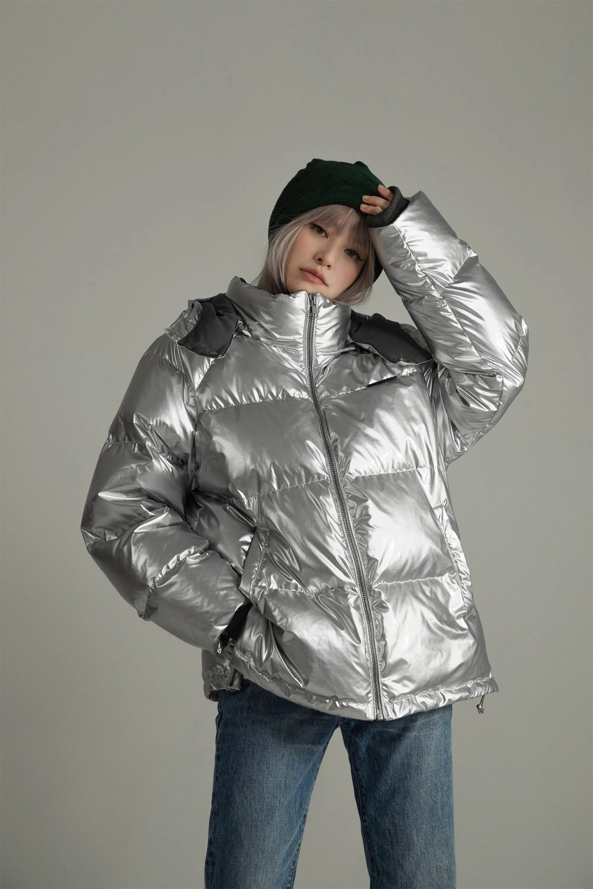 Space Hood Overfit Padding Jacket