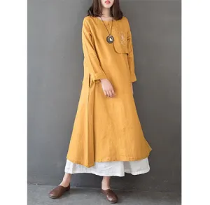 Spring Linen Cotton Women Dresses CH19002