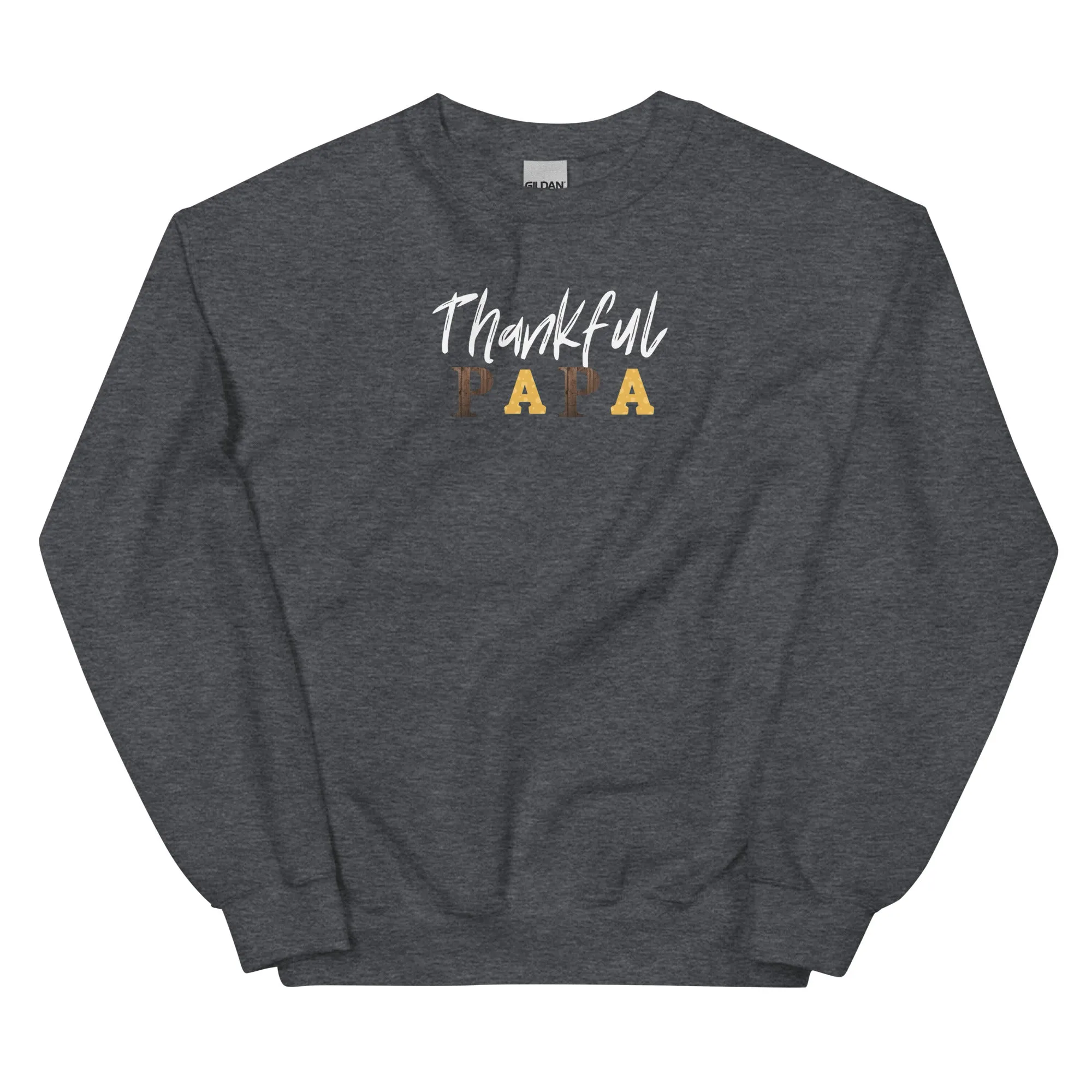 Thankful Papa Sweatshirt, Fall Coffee Sweatshirt for Women, Vintage Thanksgiving Sweater, Fall Crewneck Pumpkin Heart Sweatshirt, Autumn