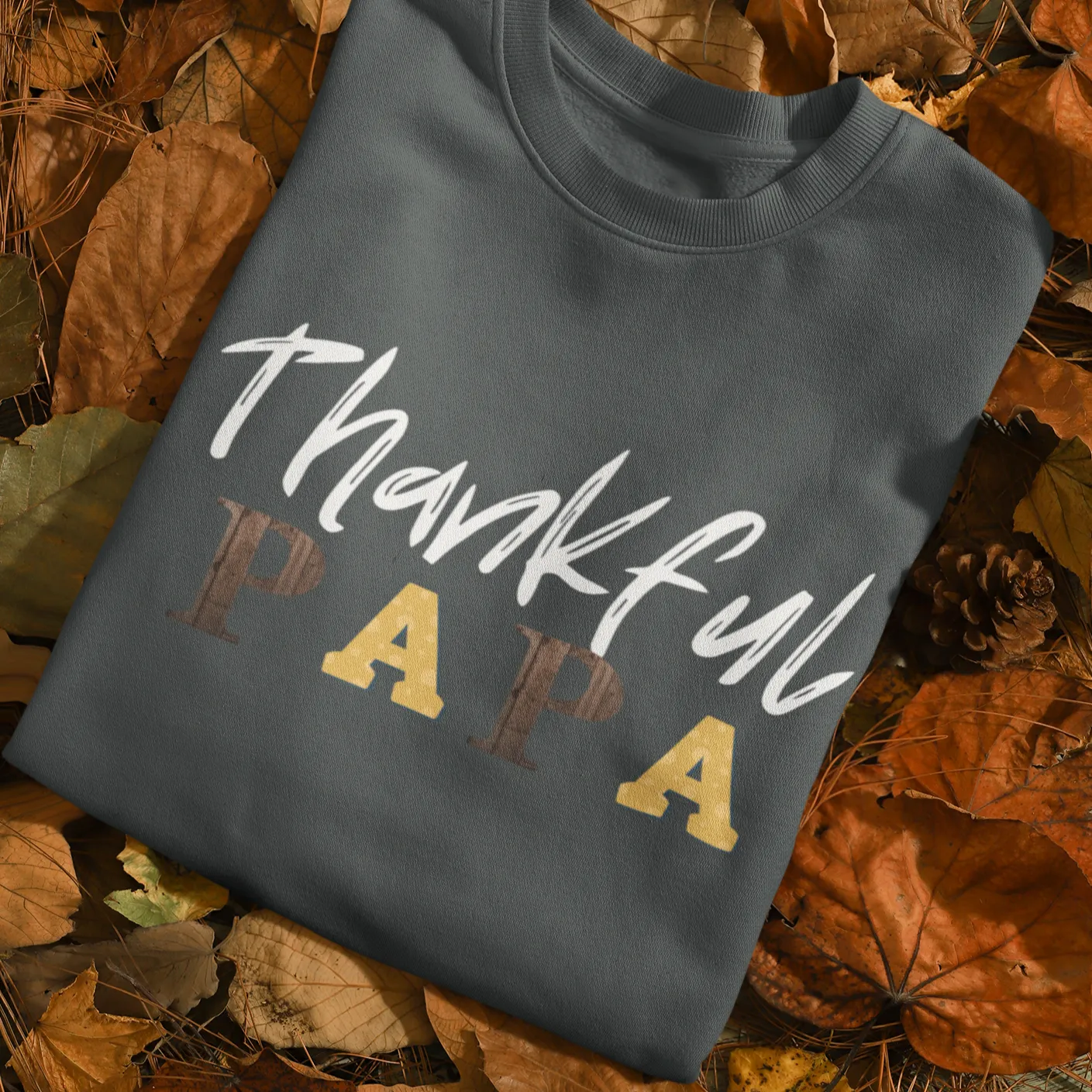 Thankful Papa Sweatshirt, Fall Coffee Sweatshirt for Women, Vintage Thanksgiving Sweater, Fall Crewneck Pumpkin Heart Sweatshirt, Autumn