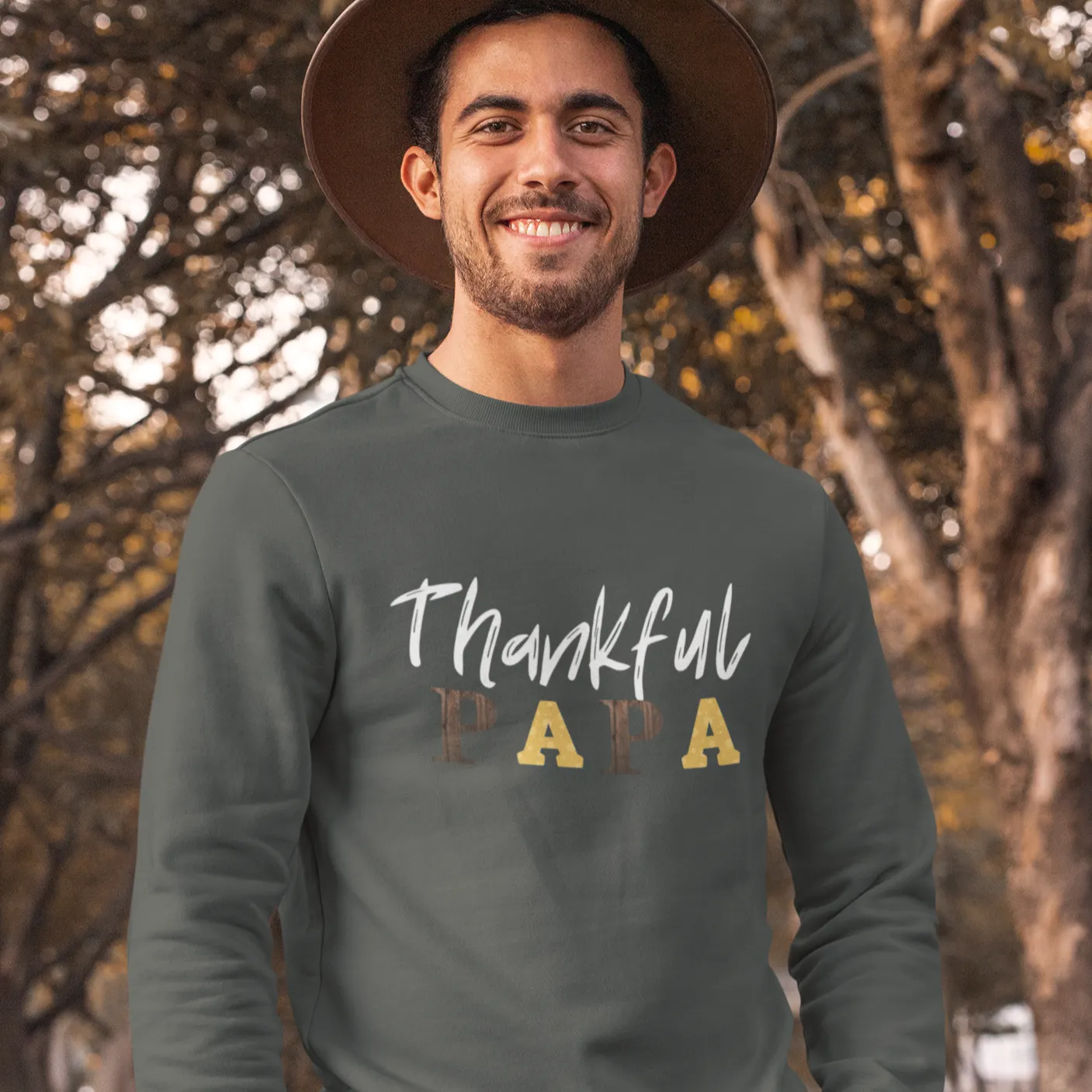 Thankful Papa Sweatshirt, Fall Coffee Sweatshirt for Women, Vintage Thanksgiving Sweater, Fall Crewneck Pumpkin Heart Sweatshirt, Autumn