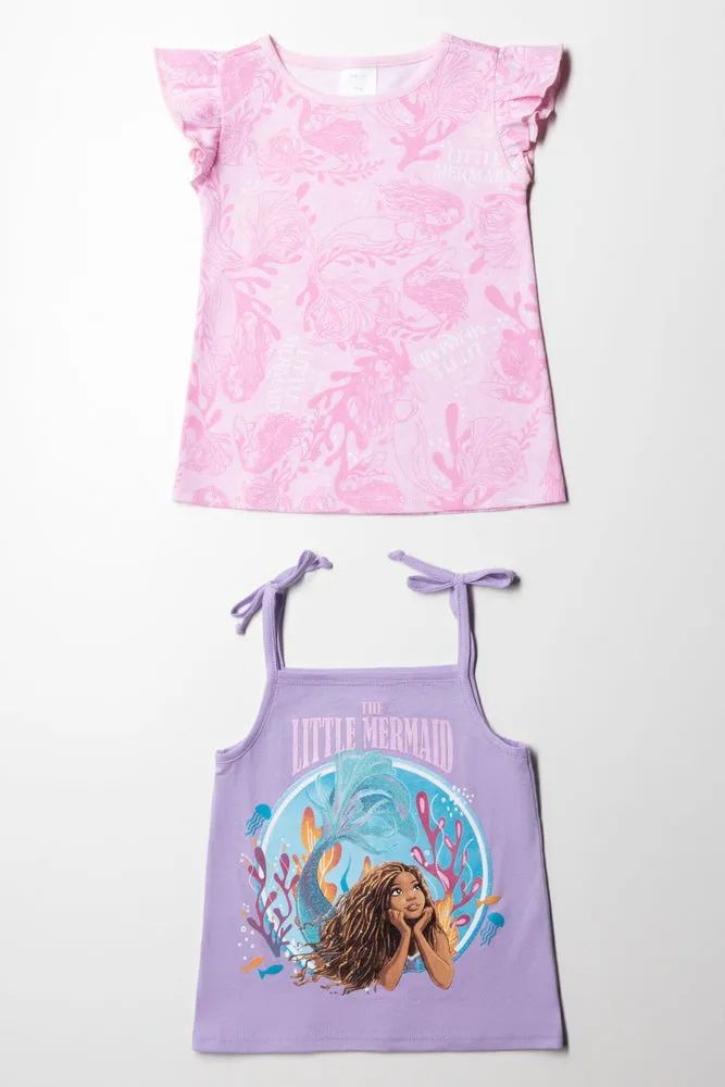 The Little Mermaid 2 Pack T-Shirt Purple