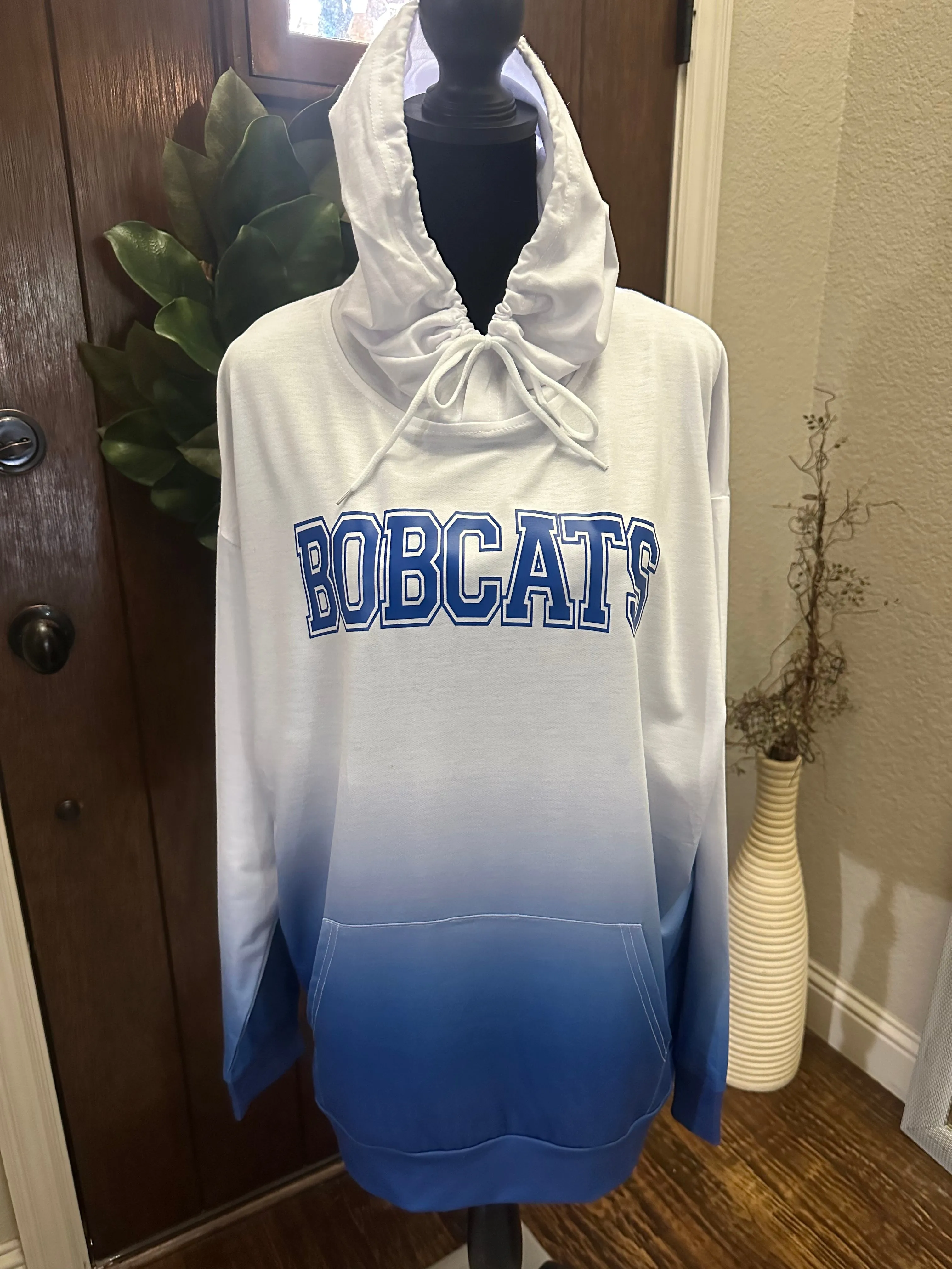 Unisex Blue Fade Bobcat Hoodie