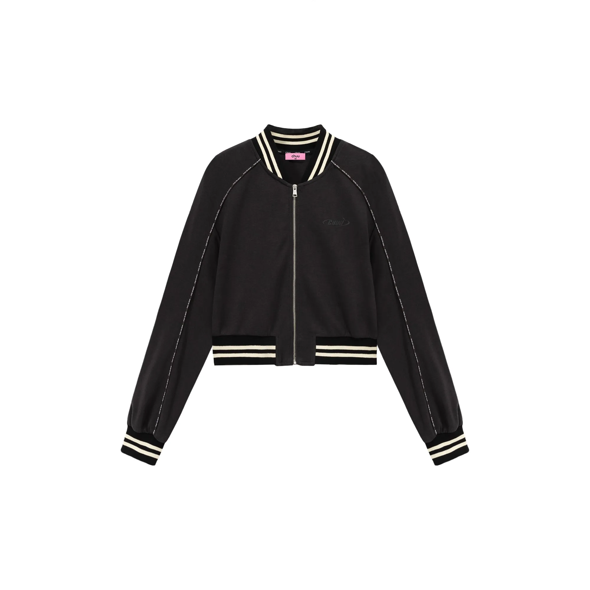 Varsity Color Sporty Cropped Jacket