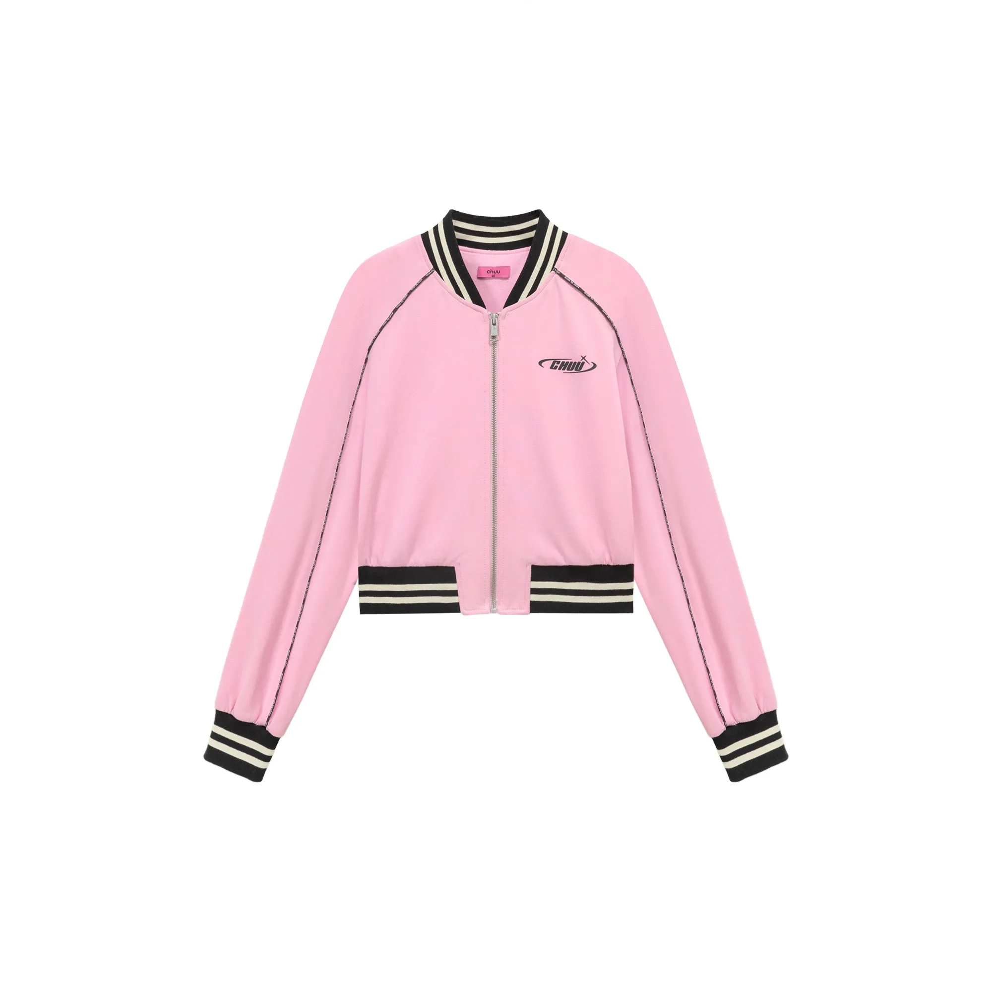 Varsity Color Sporty Cropped Jacket