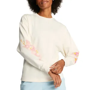 Watercolor Floral Crew Neck Long Sleeve Sweatshirt