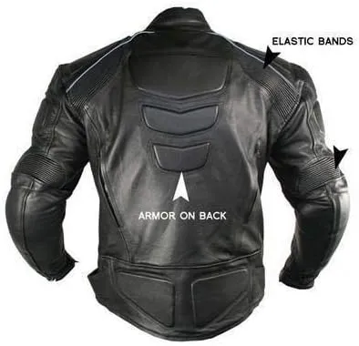 Xelement B9119 Men's 'Frenzy' Black Armored Leather Motorcycle Jacket