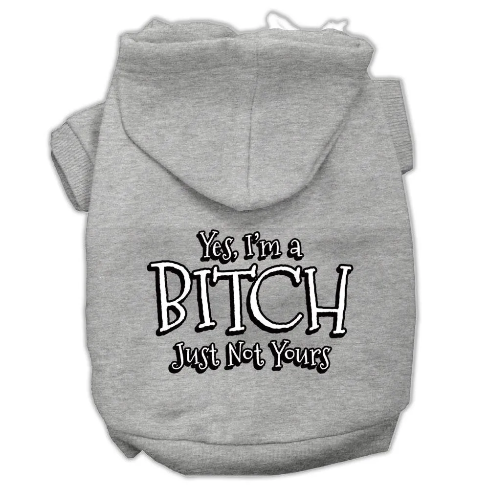 Yes Im A Bitch Just Not Yours Screen Print Pet Hoodies Grey Size Xxl (18)