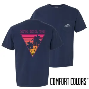 ZBT Comfort Colors Navy Short Sleeve Miami Pocket Tee