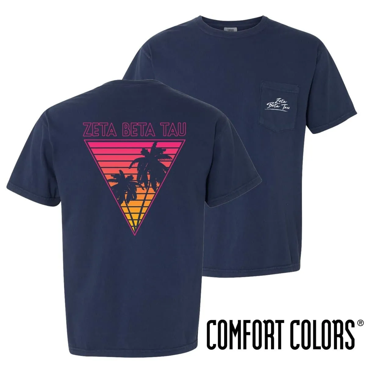 ZBT Comfort Colors Navy Short Sleeve Miami Pocket Tee